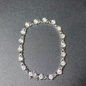 Elegant Sterling Silver CZ Bracelet